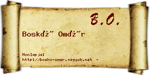 Boskó Omár névjegykártya